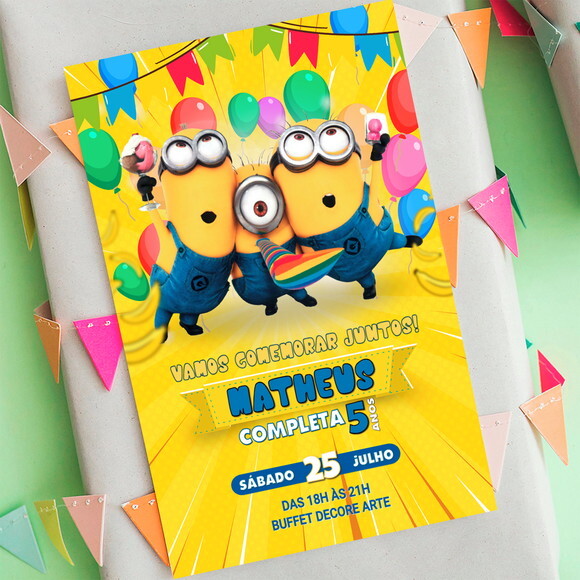Convite Aniversário Minions