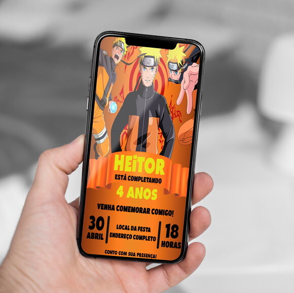 Convite Aniversário Naruto