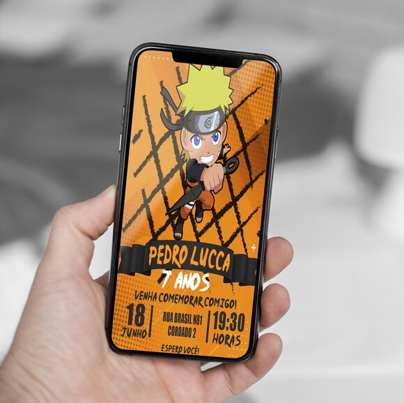 Convite Aniversário Naruto Uzumaki Bebê