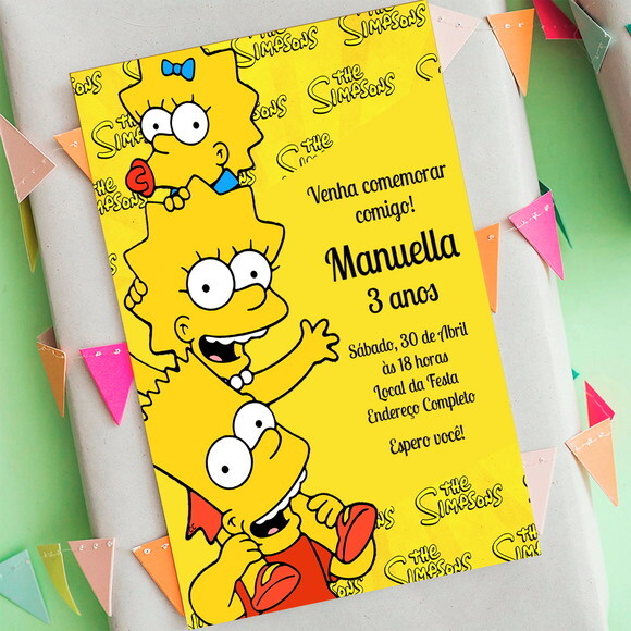 Convite Aniversário os Simpsons