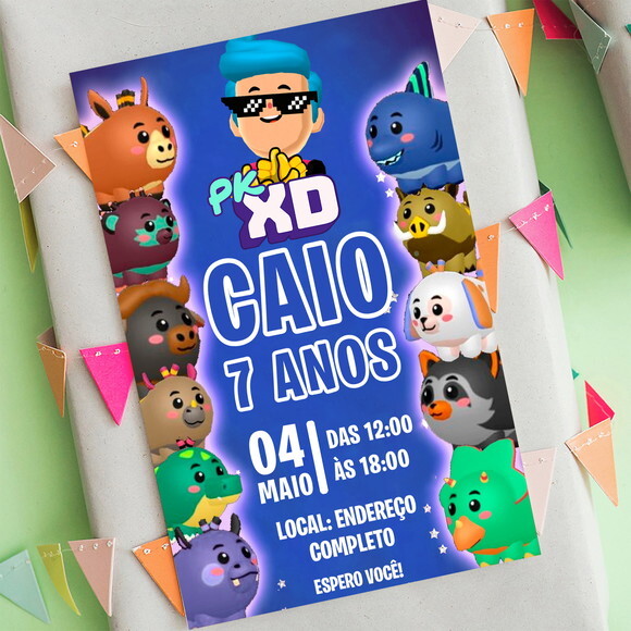 Convite Aniversário Pk Xd Pets