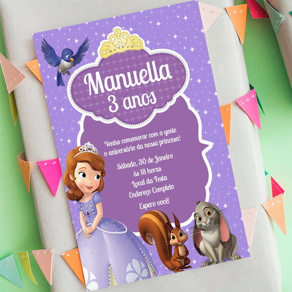 Convite Aniversário Princesa Sofia