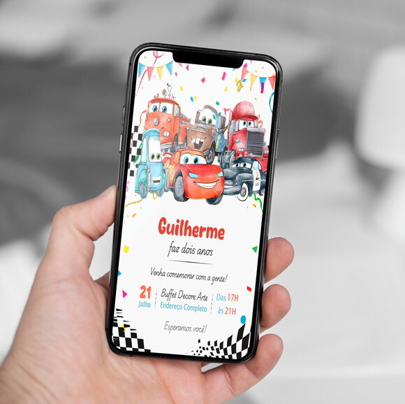 Convite Aniversário Relâmpago Mcqueen Carros