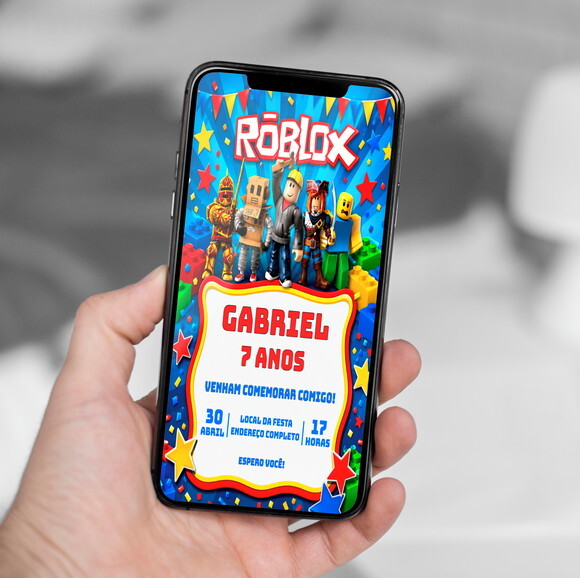 Convite Aniversário Roblox