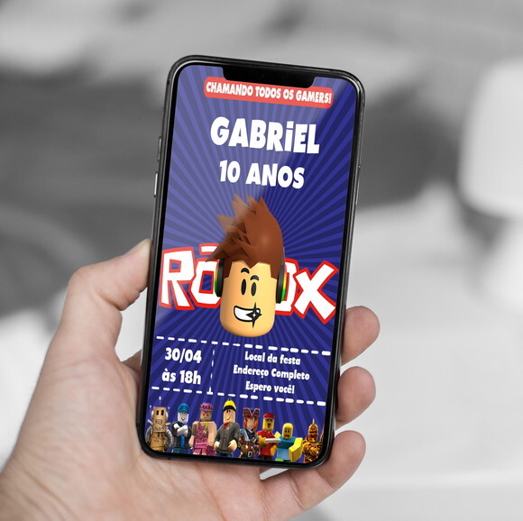 Convite Aniversário Roblox
