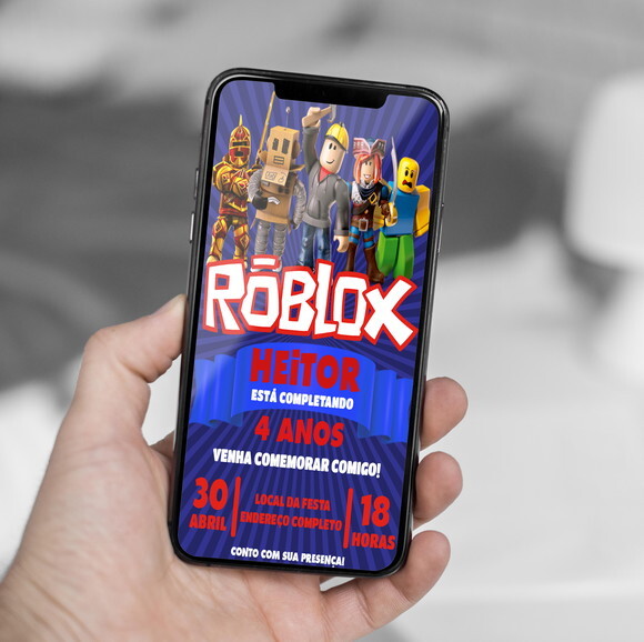 Convite Aniversário Roblox
