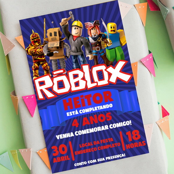 Convite Aniversário Roblox