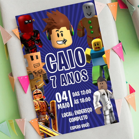 Convite Aniversário Roblox