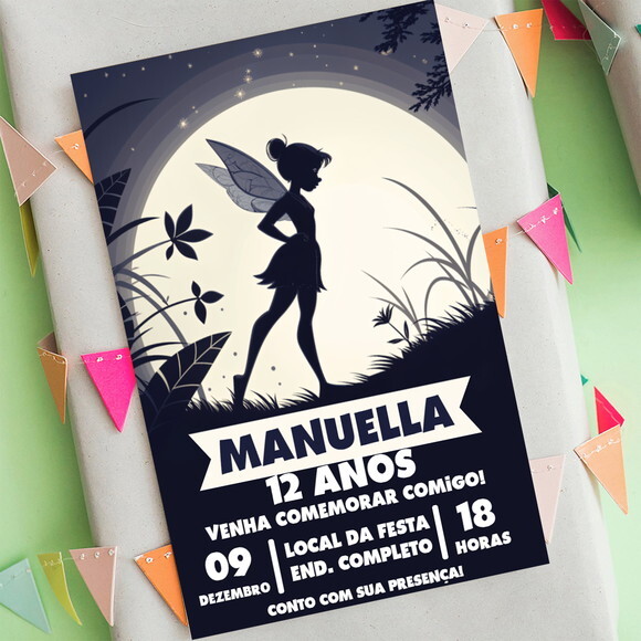 Convite Aniversário Soninho Fada Tinker Bell
