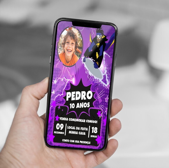 Convite Aniversário Super Choque com Foto
