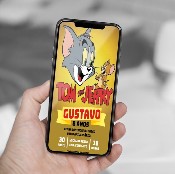 Convite Aniversário Tom e Jerry