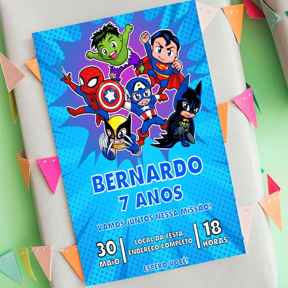 Convite Aniversário Vingadores