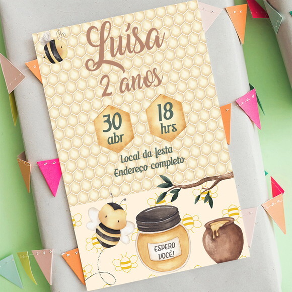 Convite de Aniversário Abelhinha