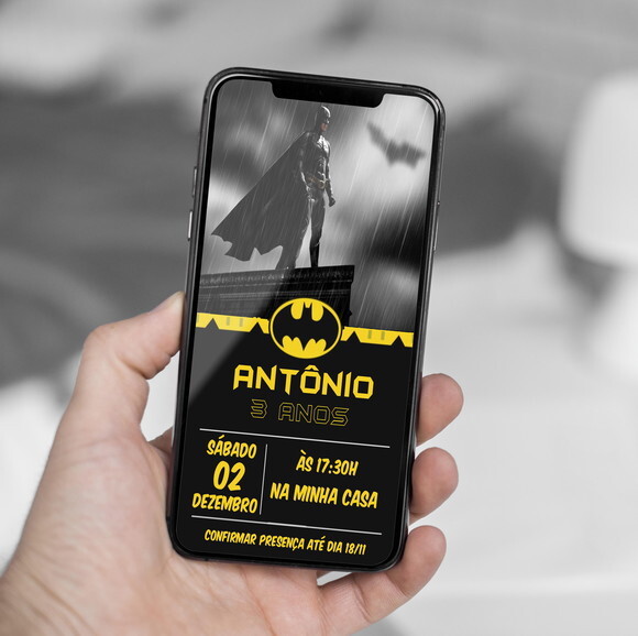 Convite de Aniversário Batman, Convite Digital