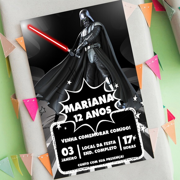 Convite de Aniversário Darth Vader