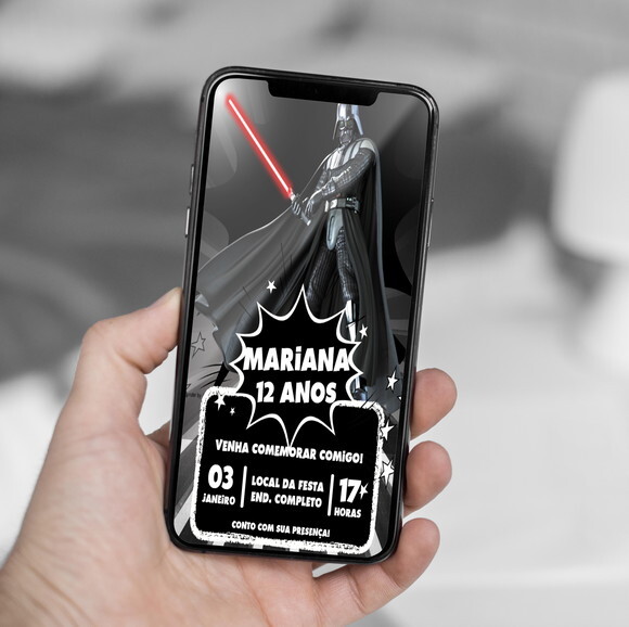Convite de Aniversário Darth Vader
