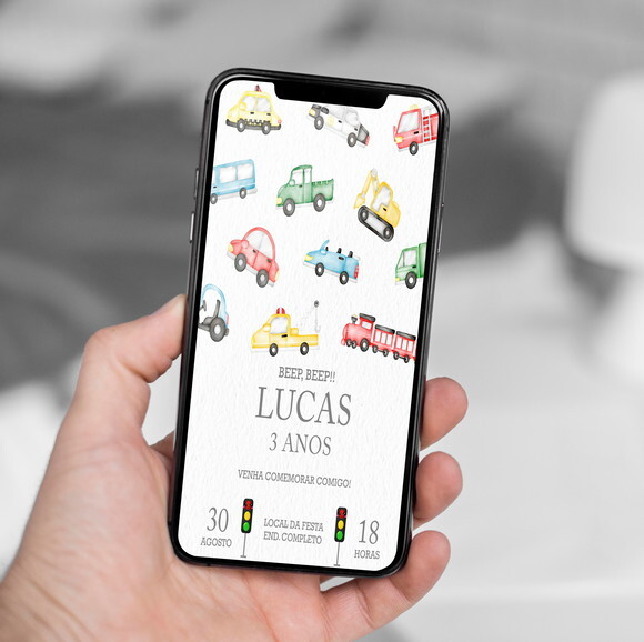 Convite Digital - Meios de Transporte / Carrinho