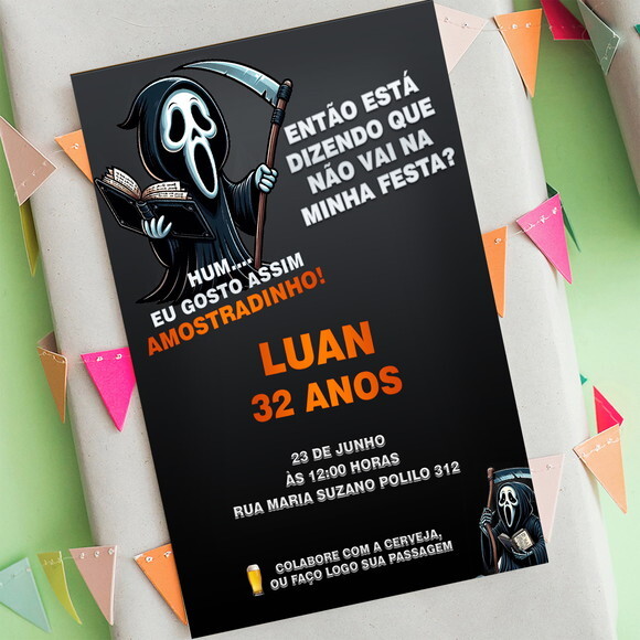 Convite Digital Amostradinho Meme Engraçado Aniversário