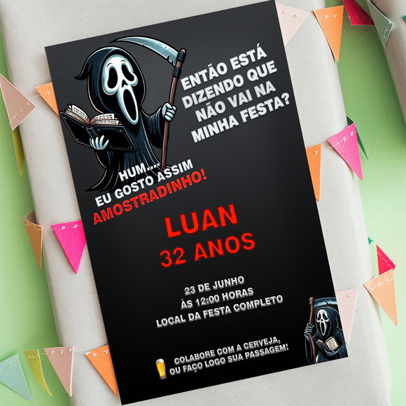 Convite Digital Amostradinho Meme Engraçado Aniversário