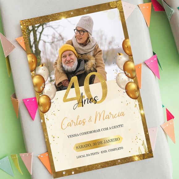 Convite Digital Aniversário Bodas de Casamento