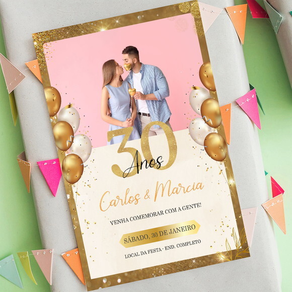 Convite Digital Aniversário Bodas de Casamento