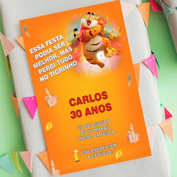Convite Digital Aniversário Engraçado Tigrinho
