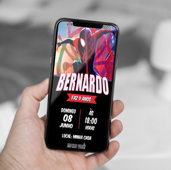 Convite Digital Aniversário Homem Aranha no Aranha Verso