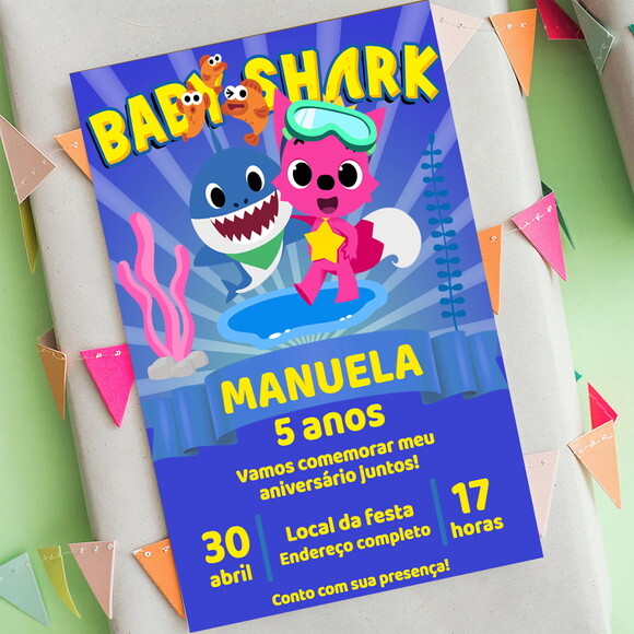 Convite Digital Baby Shark