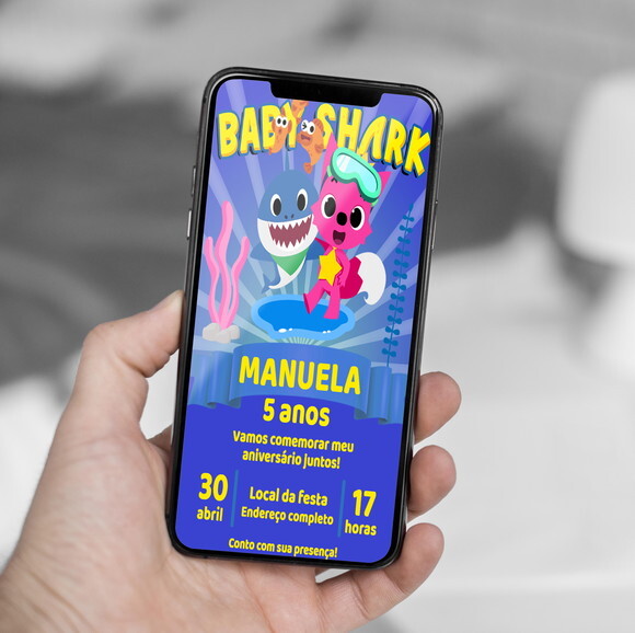 Convite Digital Baby Shark