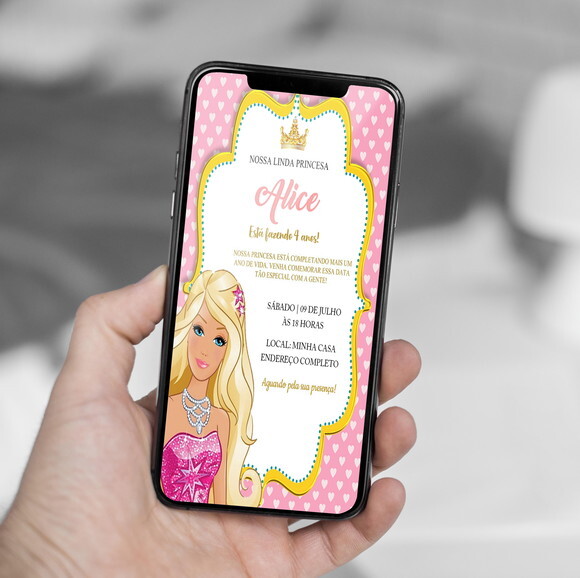 Convite Digital Barbie