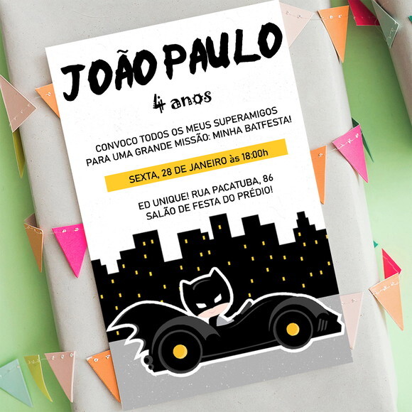 Convite Digital Batman Baby Aniversário Infantil