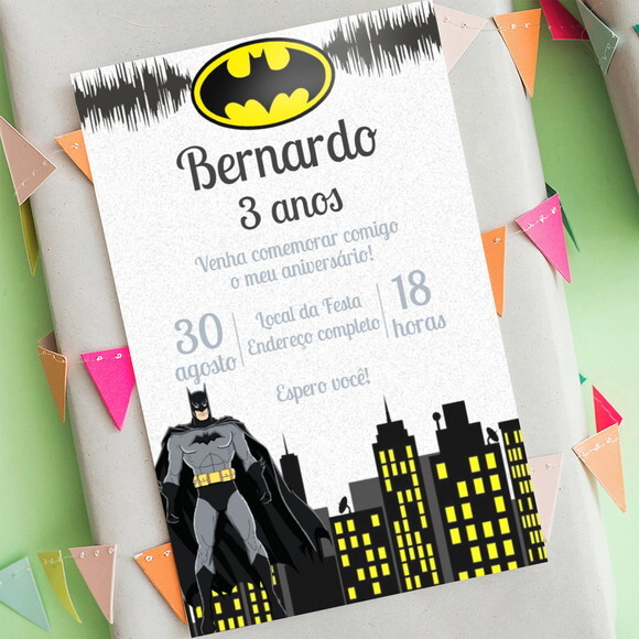 Convite Digital Batman Super Herói