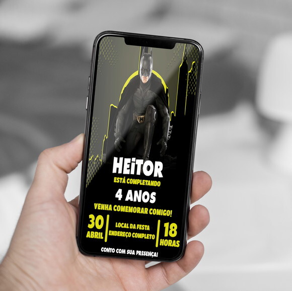 Convite Digital Batman Homem Morcego
