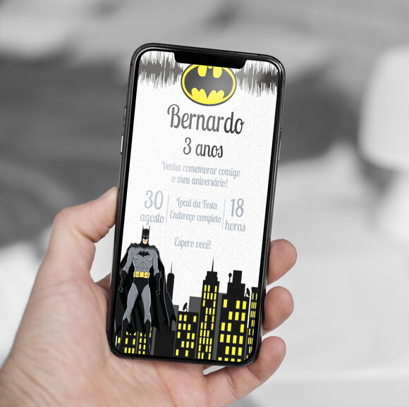 Convite Digital Batman Super Herói