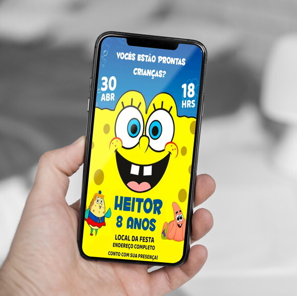 Convite Digital Bob Esponja