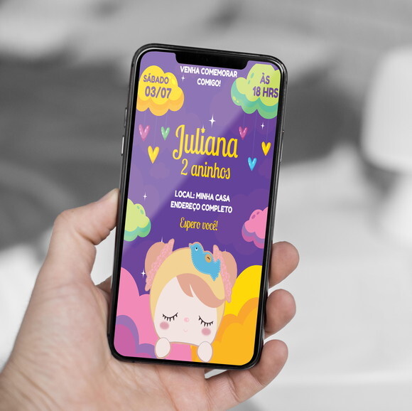 Convite Digital Boneca Metoo