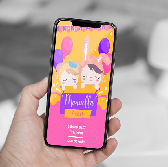 Convite Digital Boneca Metoo