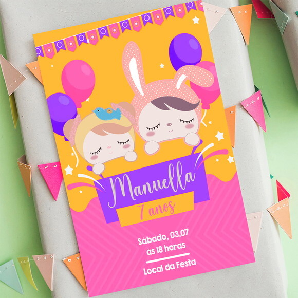 Convite Digital Boneca Metoo