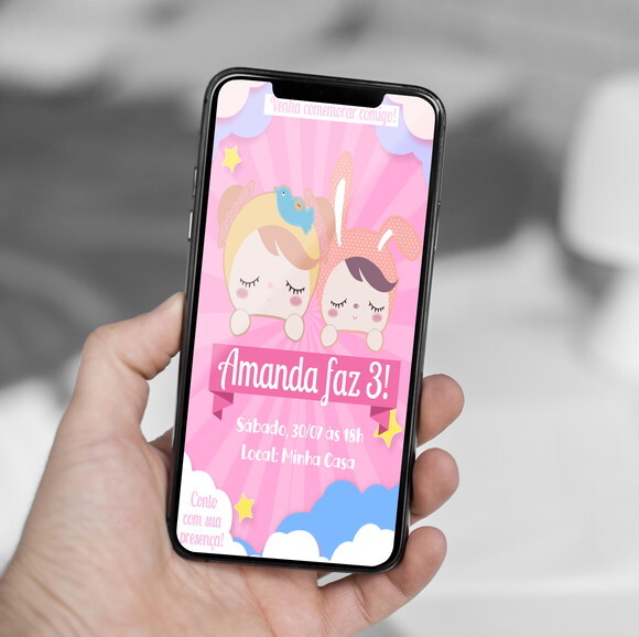 Convite Digital Boneca Metoo
