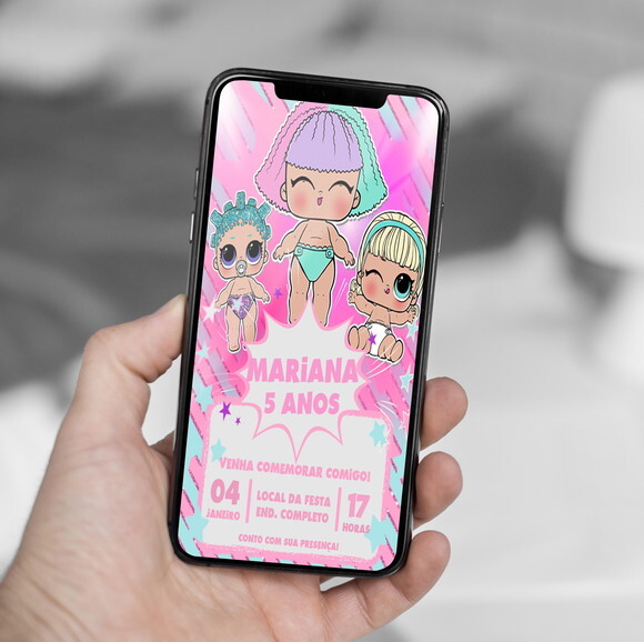 Convite Digital Bonecas Lol Surprise Bebê
