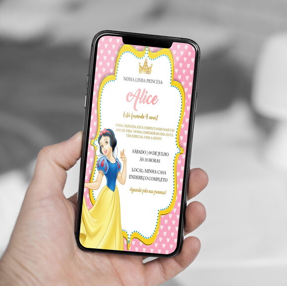 Convite Digital Branca de Neve