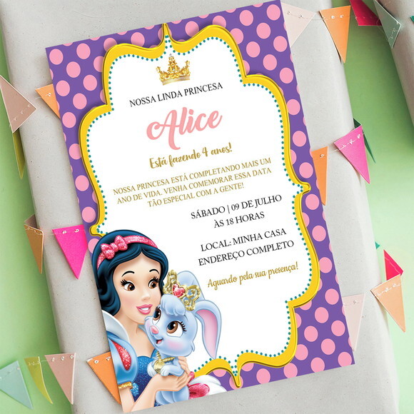 Convite Digital Branca de Neve Pet