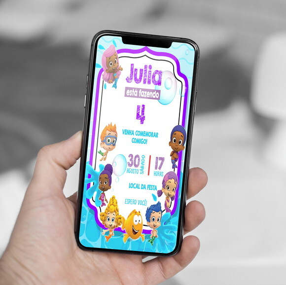 Convite Digital Bubble Guppies