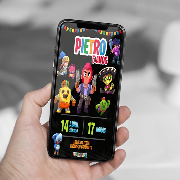 Convite Digital Brawl Stars