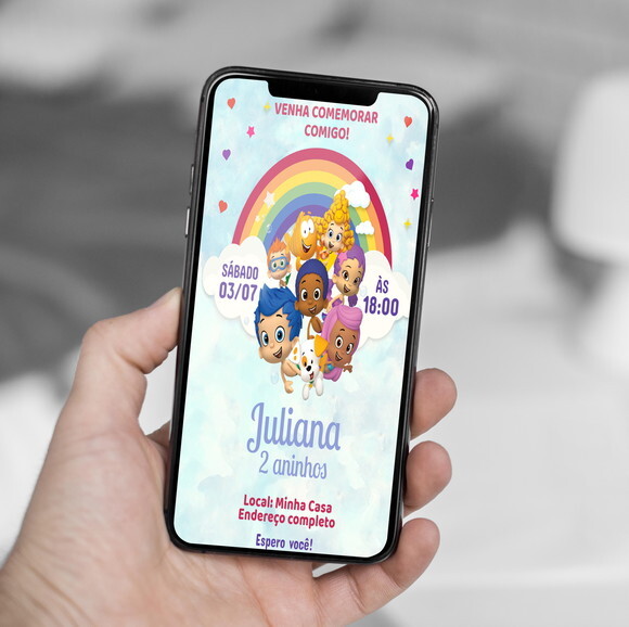 Convite Digital Bubble Guppies