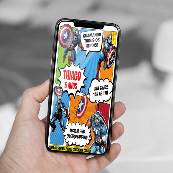 Convite Digital Capitão América
