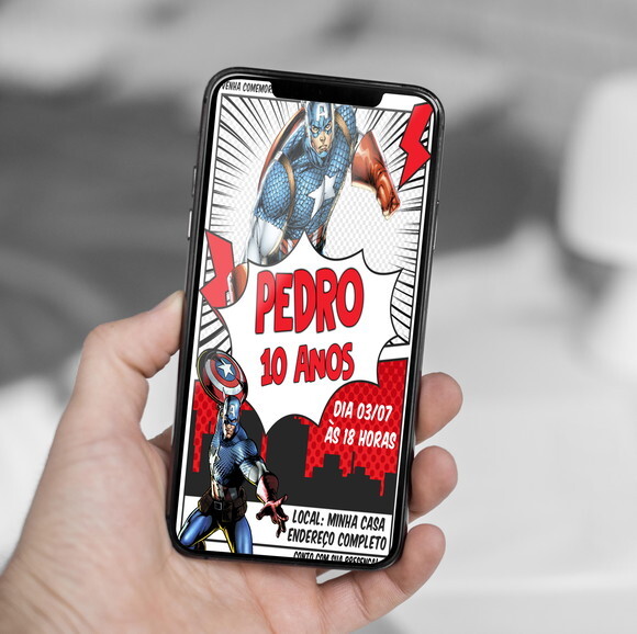 Convite Digital Capitão América