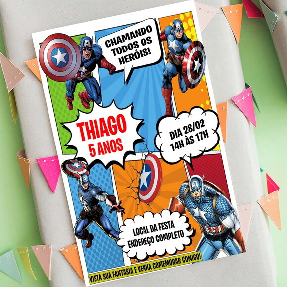 Convite Digital Capitão América