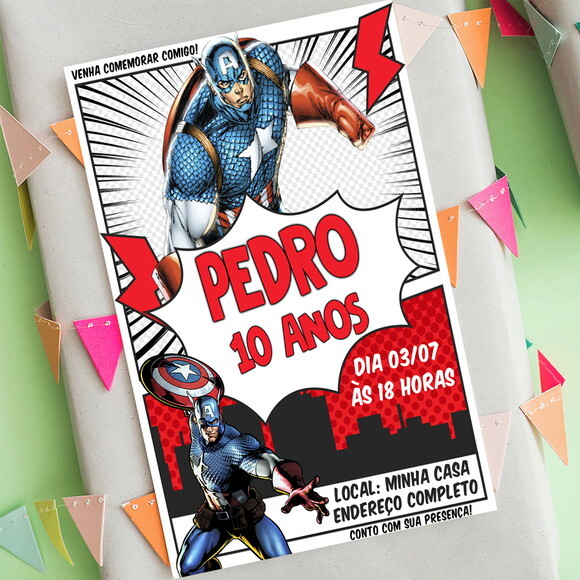 Convite Digital Capitão América