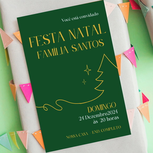 Convite Digital Ceia de Natal em Familia Verde